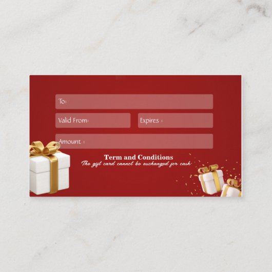 Cadeaukaart 50% korting Kerstmis 2023 Visitekaartje (Achterkant)