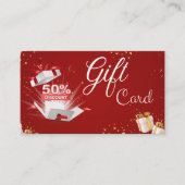 Cadeaukaart 50% korting Kerstmis 2023 Visitekaartje (Voorkant)