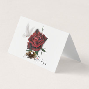 Cadeaukaart Red Rose Dove Love Kaart