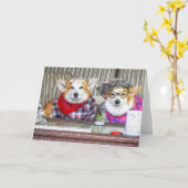 Cadeaukaart voor koppel met Corgi Kaart (Gele Bloem)