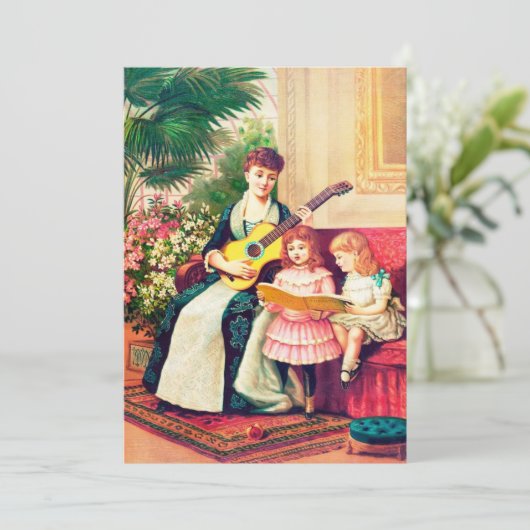 CadeauKaart voor Moederdag/Klassieke mama en kinde Feestdagenkaart (Staand voorkant)