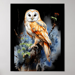 Cadeaukadoeker Kerkuil Realistisch Natuur Verganke Poster