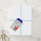 CadeauLabel met vaste kerstman (Met Touw)