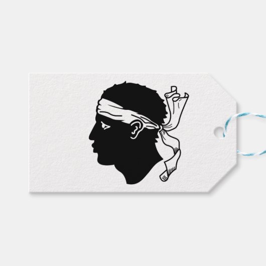CadeauLabel met vlag van Corsica, Frankrijk (Voorkant (Horizontaal))