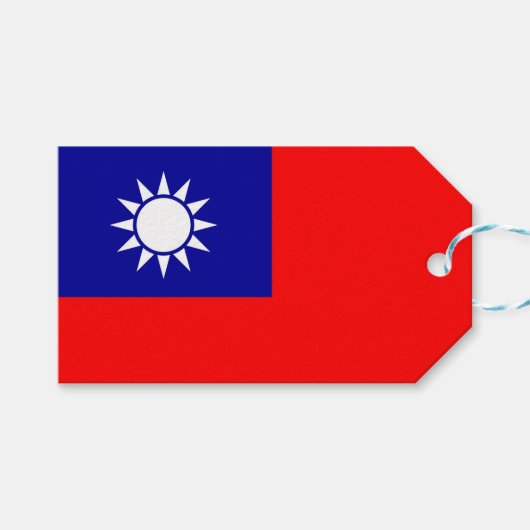 CadeauLabel met vlag van Taiwan (Voorkant (Horizontaal))