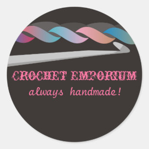 cadeaulabel voor geschenk voor mode door haakwerk ronde sticker
