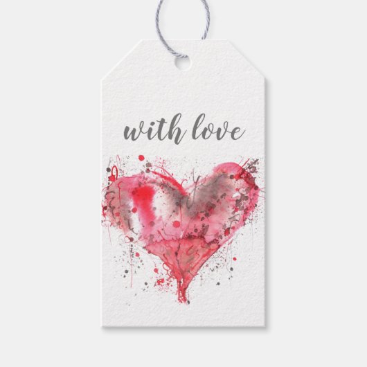 CadeauLabels - Rood geplateerd hart (Voorkant)