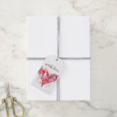 CadeauLabels - Rood geplateerd hart (Met Touw)