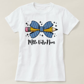 Cadeaunaam Aangepaste naam Noeud Papillon & Crayon T-shirt