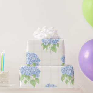 Cadeaupapier   Blauwe Hortensia   Luxe Ivoire Scho