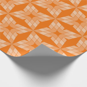 Cadeaupapier - Diamanten Bloemblaadjes op Oranje