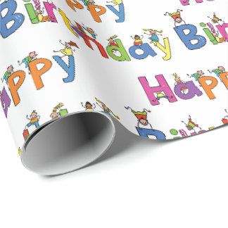 Cadeaupapier - Gekte Kinderen Verjaardag