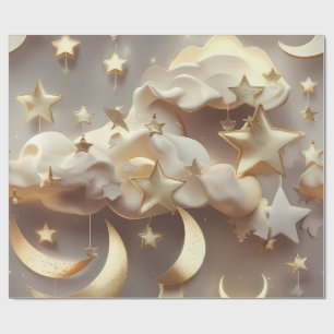 Cadeaupapier – Luxe Crème Kleurige Maan Cadeau