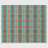 Cadeaupapier met Aqua Turquoise Oranje Bruin Mozaï (Vlak)