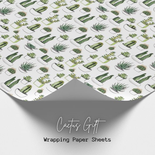 cadeaupapier met cactusthema