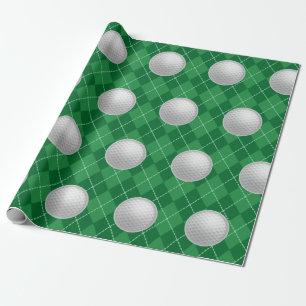 Cadeaupapier met golfbal motief