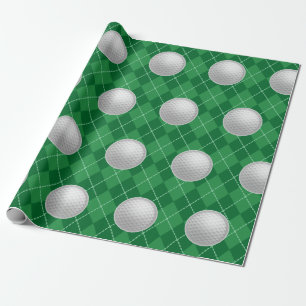 Cadeaupapier met golfbalmotief