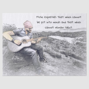 Cadeaupapier met muzikant tissuepapier