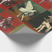 Cadeaupapier met vintage dansende duivels
