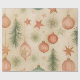 Cadeaupapier met vintage kerstversiering