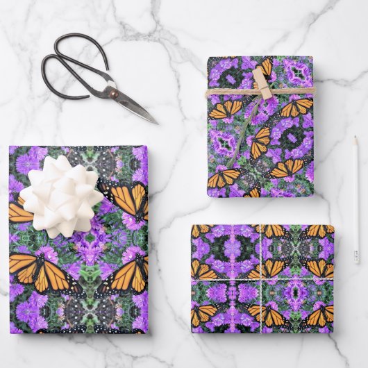 Cadeaupapier Monarch op Asters (Voorkant)