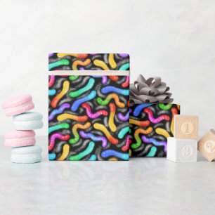 Cadeaupapier - Regenboog Gummy Worm snoep