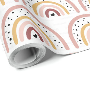 Cadeaupapier - Regenboog Hartjes + Pola Stippen Za