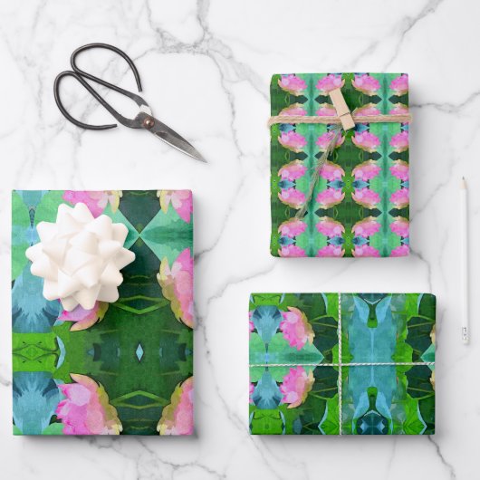 Cadeaupapier Roze Waterverf Lotus (Voorkant)