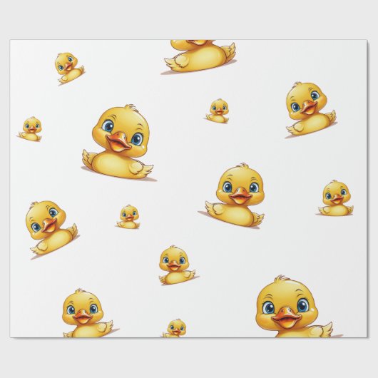 Cadeaupapier - Rubber Eendje Thema (Vlak)