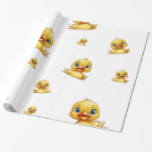 Cadeaupapier - Rubber Eendje Thema (Uitgerold)
