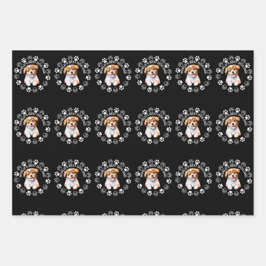 Cadeaupapier - 's Werelds Beste Hond Papa (Voorkant)