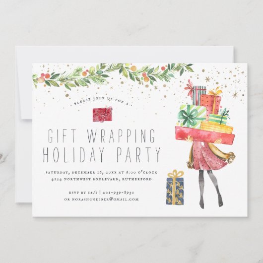 Cadeaupapier | Uitnodiging voor feestelijke feest (Voorkant)
