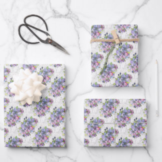 Cadeaupapier Vellen - Lavendel & Roze Bloemen