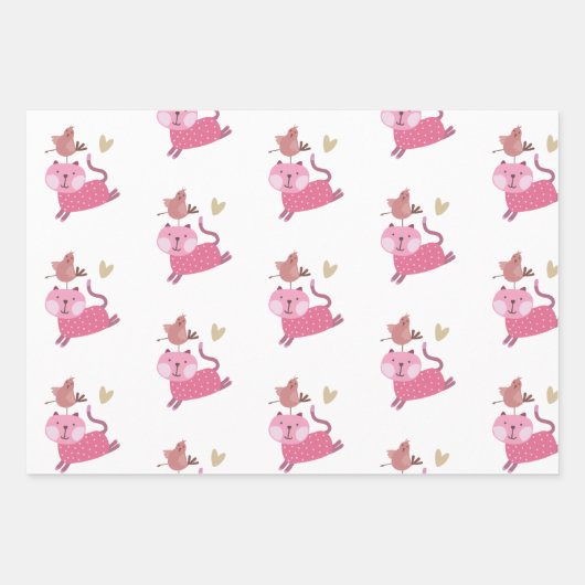 Cadeaupapier Vellen Set poesjes (Voorkant)