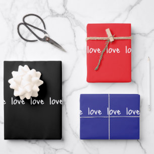 Cadeaupapier Vellen Valentijnsdag Liefde Rood Zwar