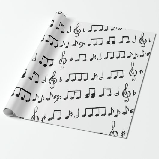 cadeaupapier voor muzieknoten voor vellen (Uitgerold)