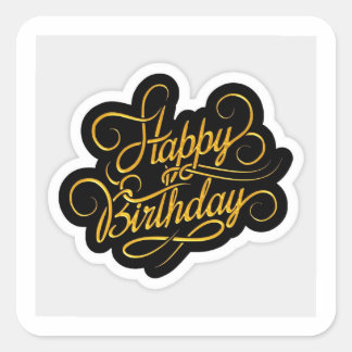 Cadeaupapier voor verjaardagsfeest vierkante sticker