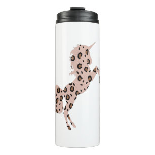 Cadeaupatroon met leuke eenhoorn luipaardprint hui thermosbeker