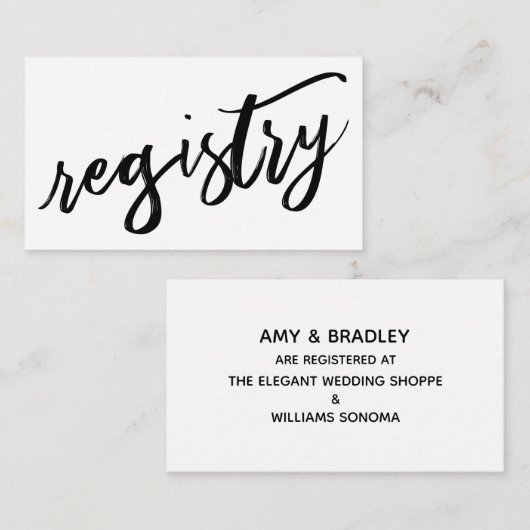 Cadeauregister zwart en wit Casual handschrift Informatiekaartje (Voorkant / Achterkant)