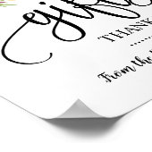 Cadeaus bord bruiloft reception roze bloemen poster (Hoek)