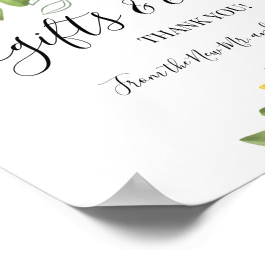 Cadeaus & Kaarten Bruiloft Groen Lemonie Teken Poster (Hoek)