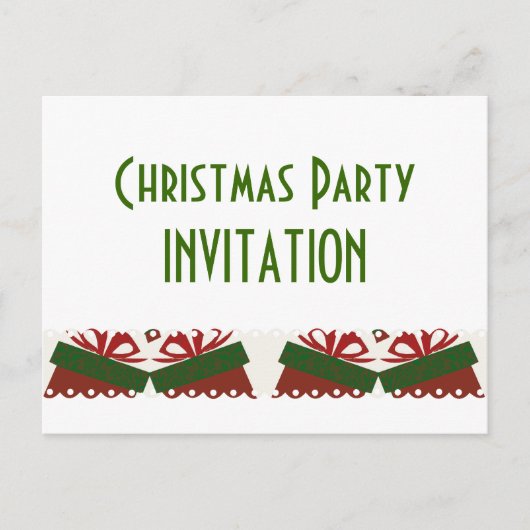 Cadeaus kerstfeest uitnodiging briefkaart (Voorkant)