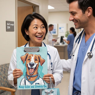 Cadeaus met een Cute Hond voor Fysiotherapeuten Ar Klembord