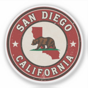 Cadeaus met vintage San Diego, Californië Sticker