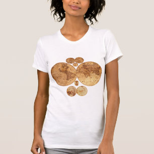 Cadeaus oude Wereldkaart Designer T-shirt