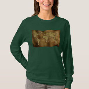 Cadeaus oude Wereldkaart Designer T-shirt