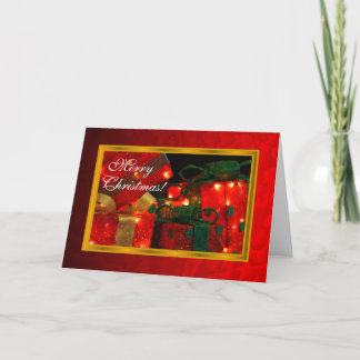 Cadeaus Rode Metallic Kerst Kaart