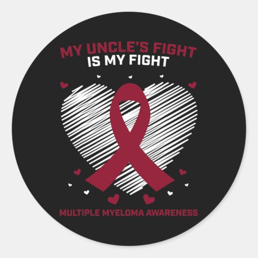 Cadeaus Uncle Multiple Myeloma Awareness Products Ronde Sticker (Voorkant)