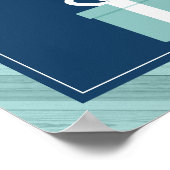 Cadeaus van de Stache Hier Onderteken, Blauw en Aq Poster (Hoek)