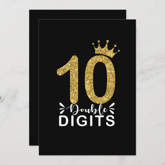 Cadeaus voor 10-jarige meisjes met dubbele cijfers kaart (Voorkant / Achterkant)